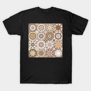 Octagonal Oriental and ethnic motifs in patterns. T-Shirt